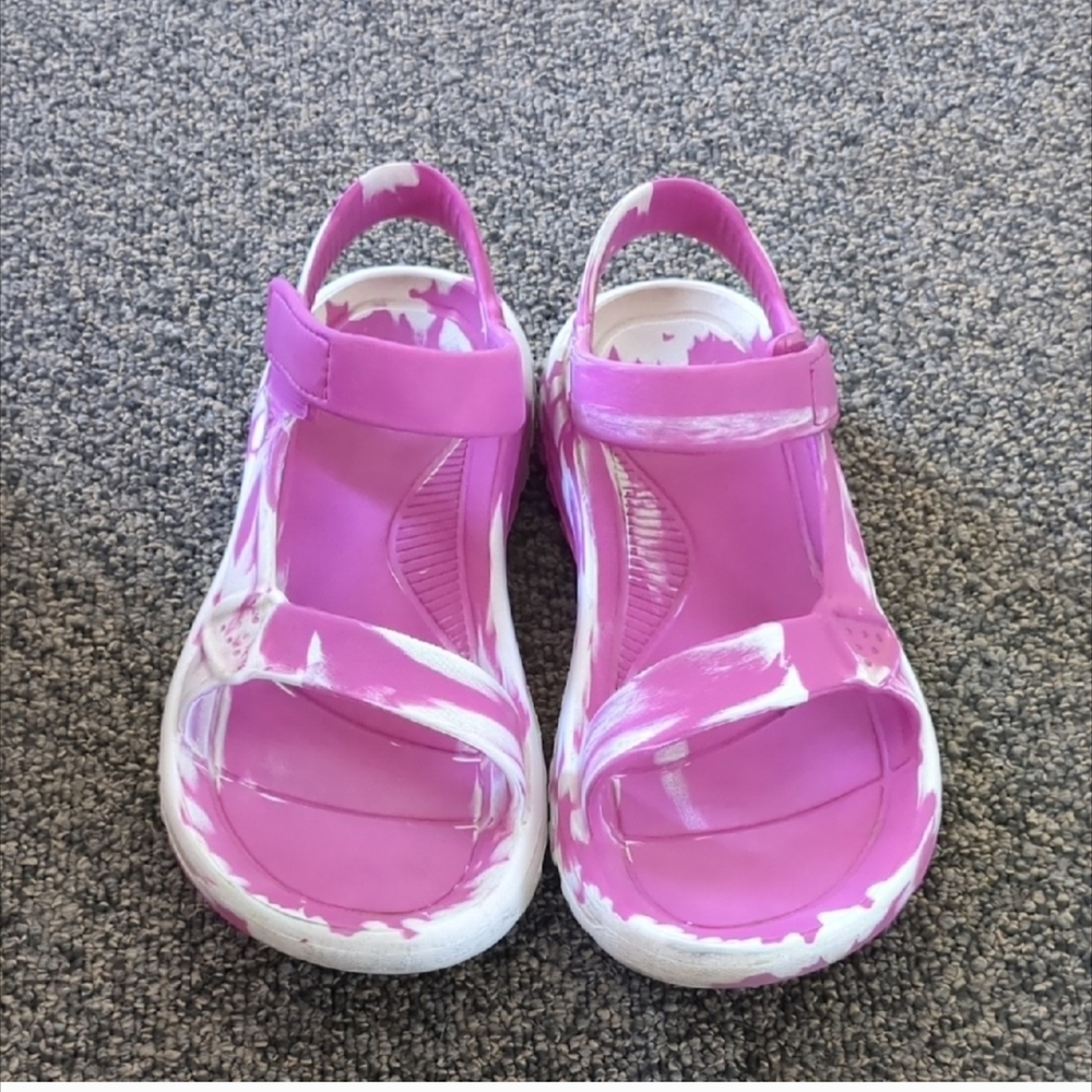 Teva Pink and White Sandals with Chunky Sole